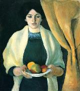 August Macke Portrat mit Apfeln oil painting artist